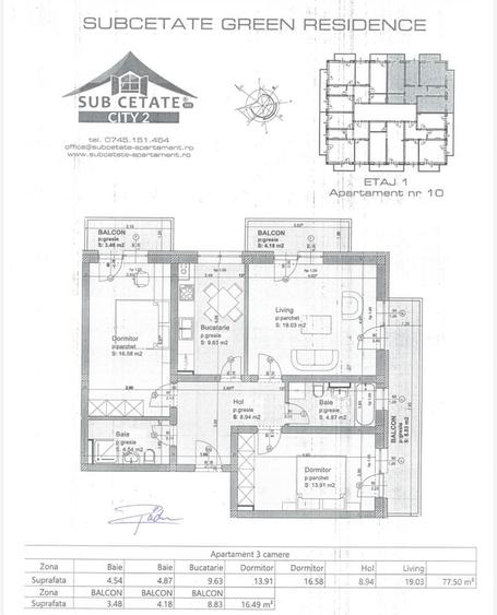 Apartament cu 3 camere decomandat în Sânpetru