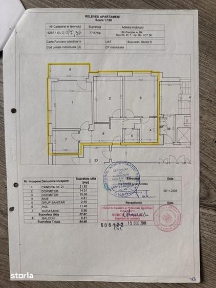 Apartament cu 3 camere decomandat în Militari