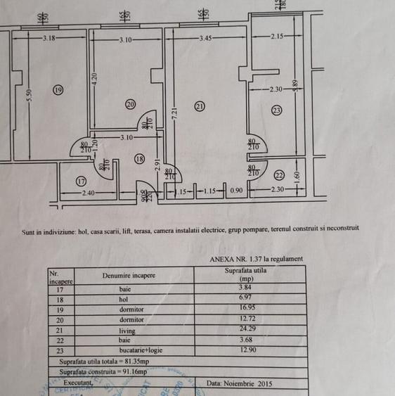 Apartament cu 3 camere semidecomandat în 9 Mai