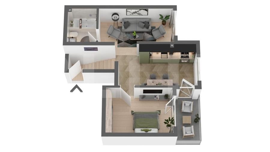 Apartament cu 2 camere decomandat în Apahida