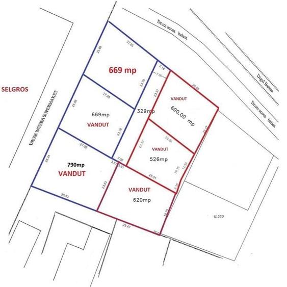 Teren Construcții intravilan de 669 mp, în Nord