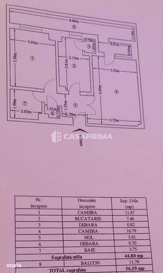 Apartament cu 2 camere decomandat în Hala Centrală