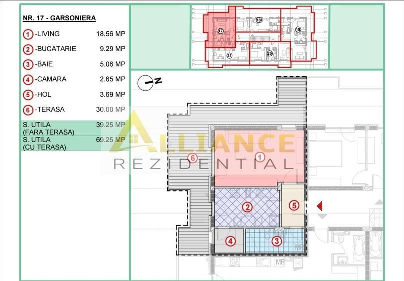 Garsonieră decomandată în Central