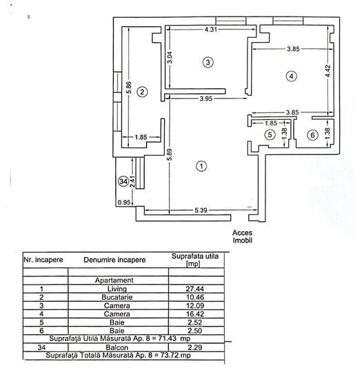 Institutul Militar de Marina - Apartament 3 camere loc de parcare în curte priva - 2