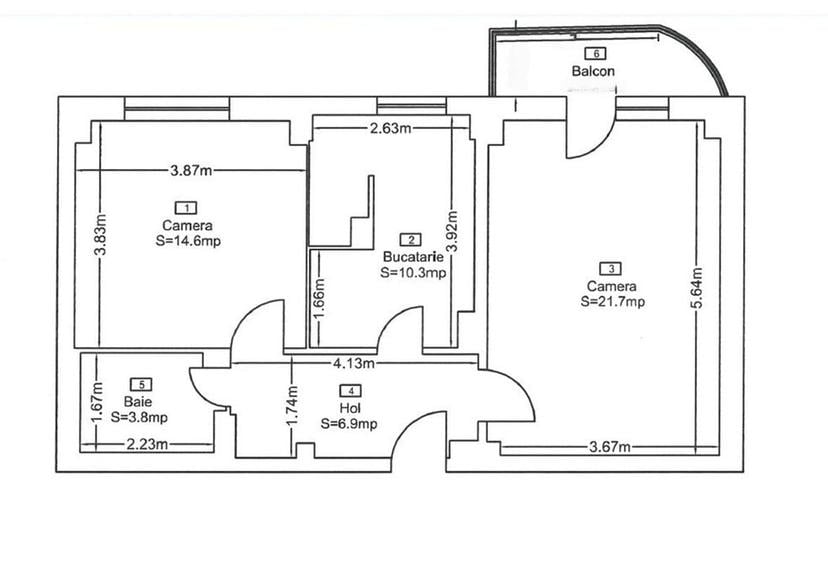 Apartament 2 camere decomandate, 60mp, etaj 2, finisat, mobilat utilat - 1
