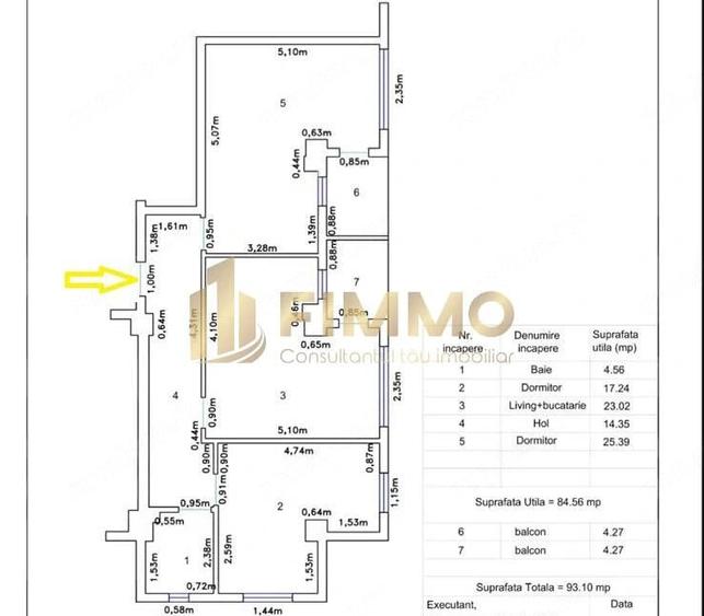 Apartament cu 3 camere în Central