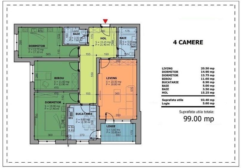 Apartament cu 4 camere decomandat în Berceni