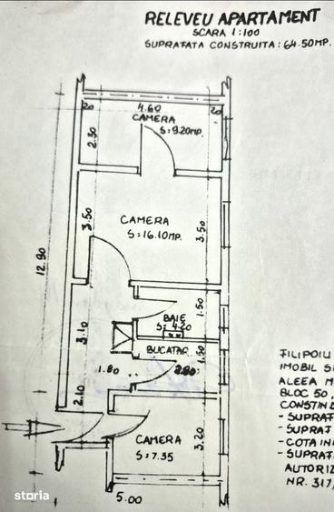 Apartament cu 3 camere în Mihai Bravu