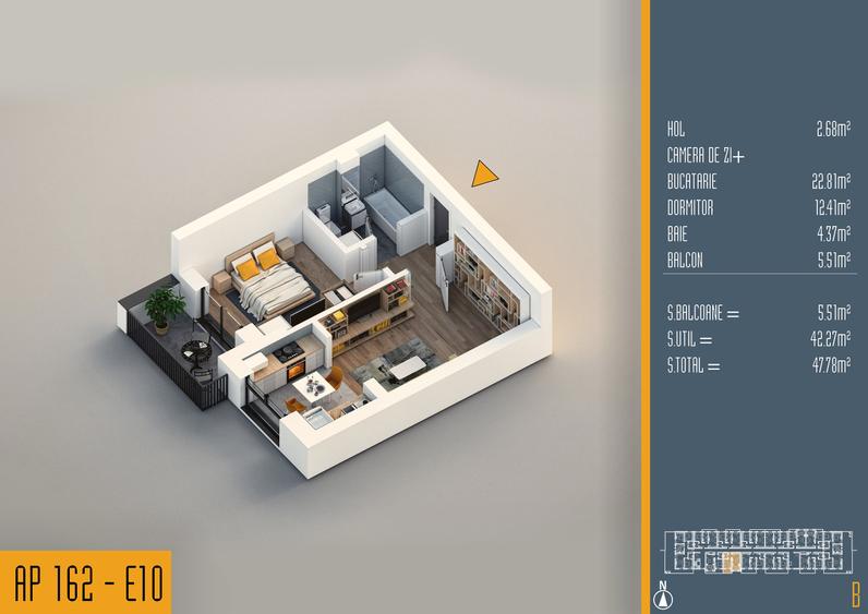 Apartament cu 2 camere decomandat în Liviu Rebreanu