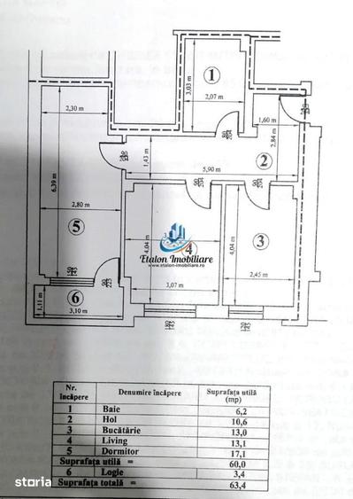 Apartament cu 2 camere decomandat în Est