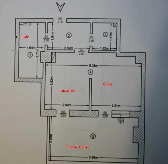 Apartament cu 2 camere semidecomandat în Copou