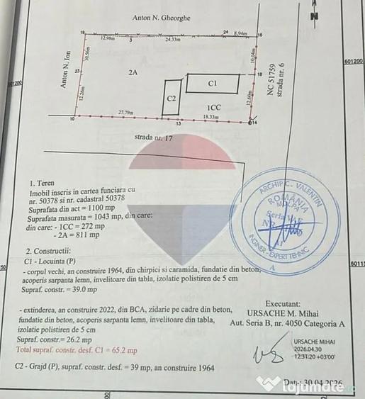 Casă cu 3 camere cu Teren 1043 Mp în Dochia