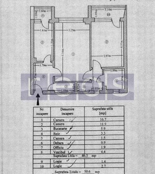 Apartament cu 2 camere semidecomandat în Dorobanți