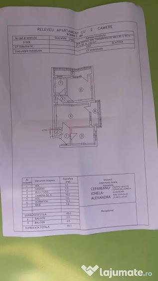 Apartament cu 2 camere semidecomandat în Central