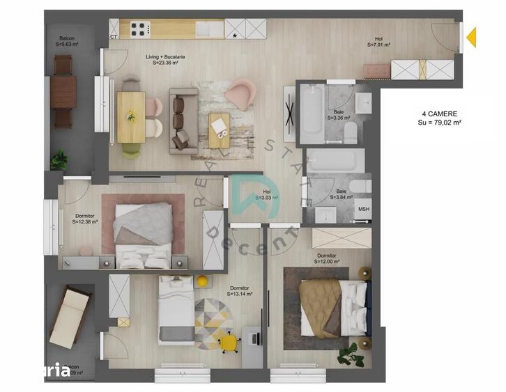 Apartament cu 4 camere în Șelimbăr