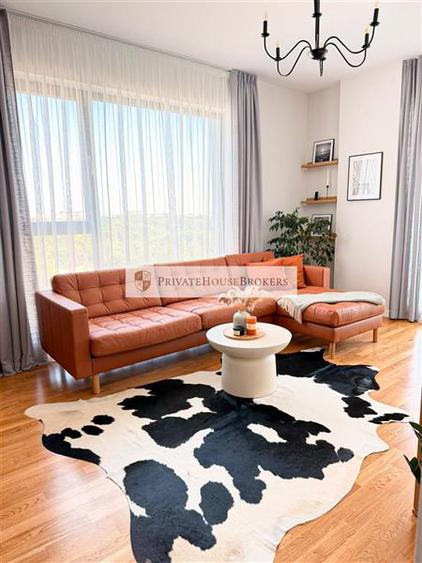 Apartament cu 2 camere semidecomandat, mobilat în Băneasa