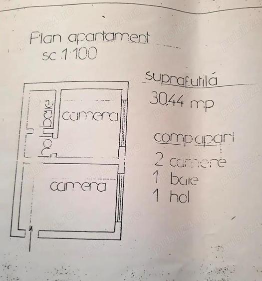 Garsonieră semidecomandată în Central