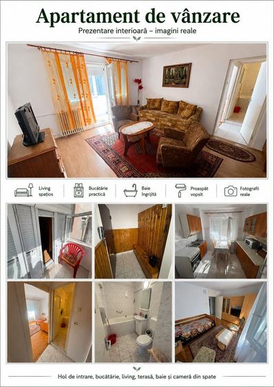 Apartament cu 2 camere semidecomandat în Rogerius