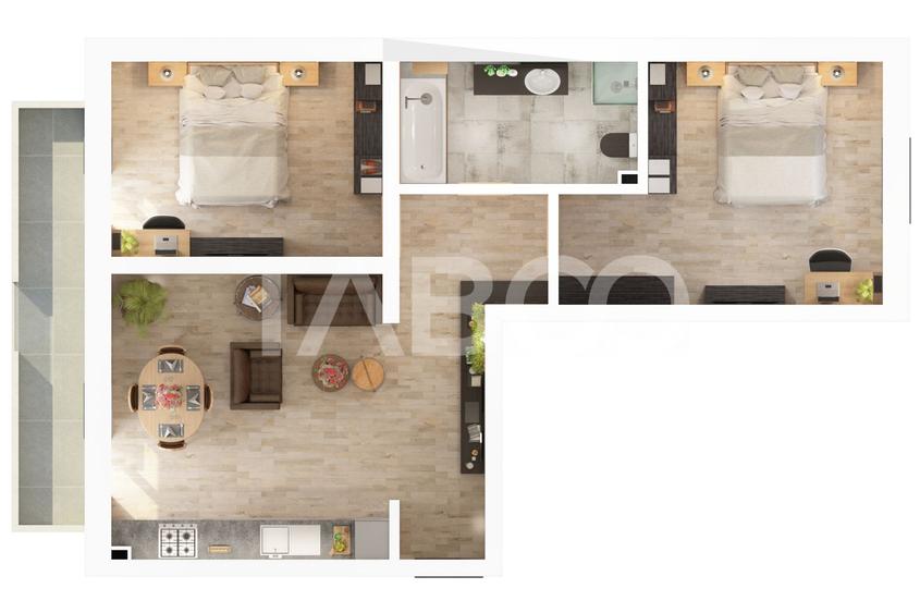 Apartament decomandat de vanzare 3 camere 61 mpu Doamna Stanca - 8