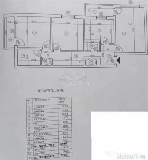 Apartament cu 3 camere decomandat în Dorobanți