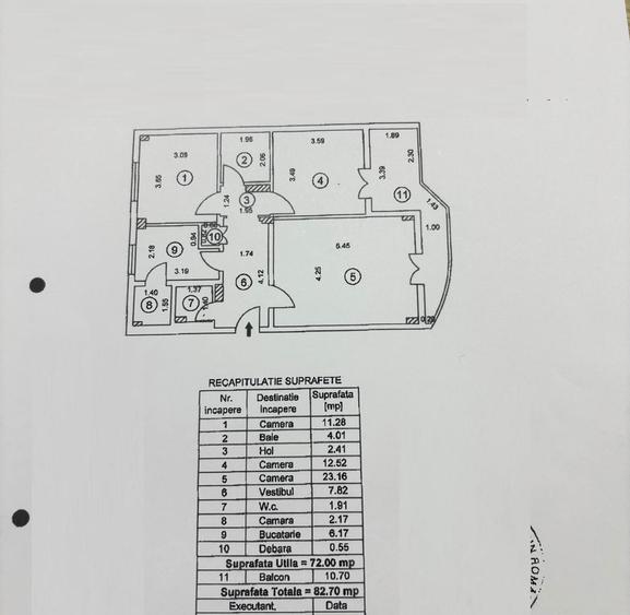 Apartament cu 3 camere decomandat, mobilat în P-ța Unirii