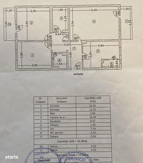 Apartament cu 3 camere decomandat în Central