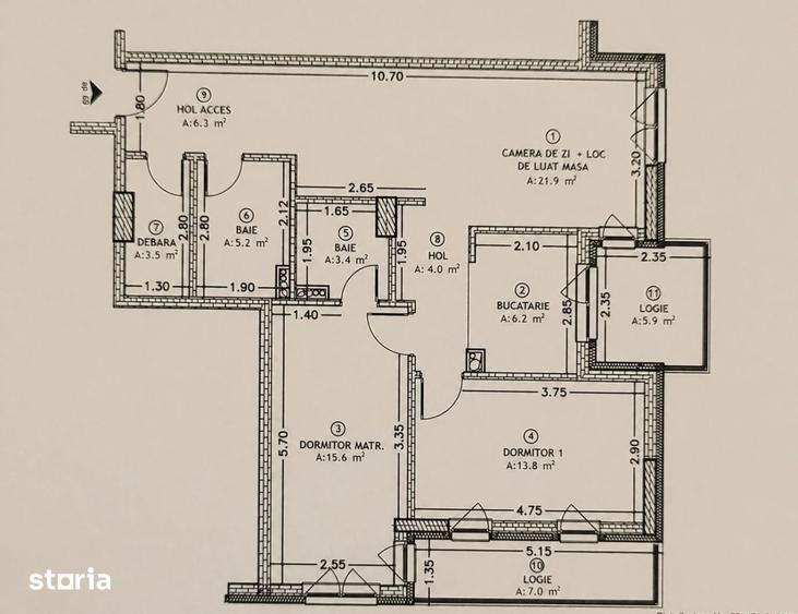 Apartament cu 3 camere în Florești