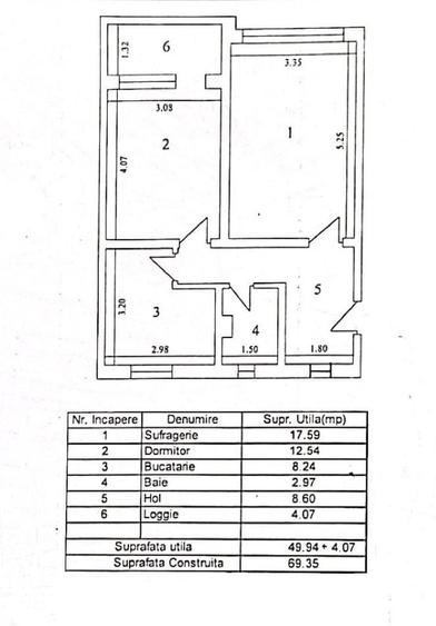 Apartament cu 2 camere decomandat în Central