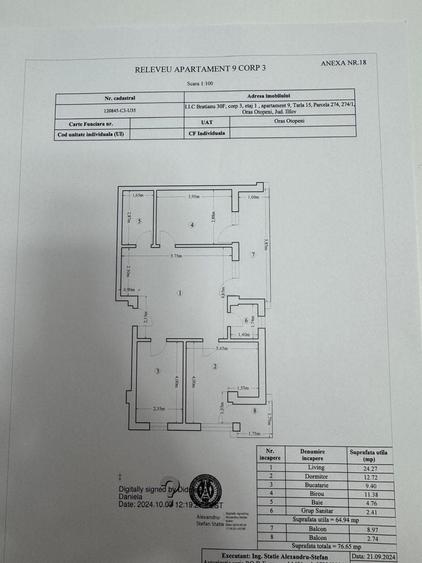 Apartament cu 3 camere în Central