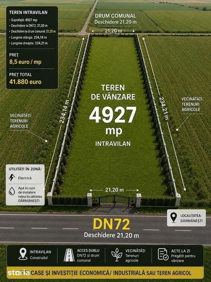 Teren de 4927 mp, în Dărmănești