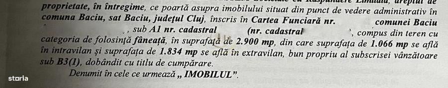 Teren de 2900 mp, în Baciu