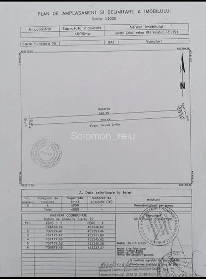 Vand 4000 mp teren extravilan in localitatea Vanatori, judetul Gala?i