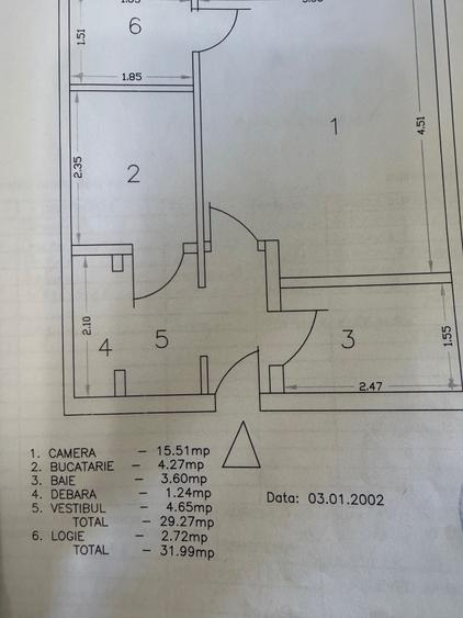 Garsonieră decomandată în Central