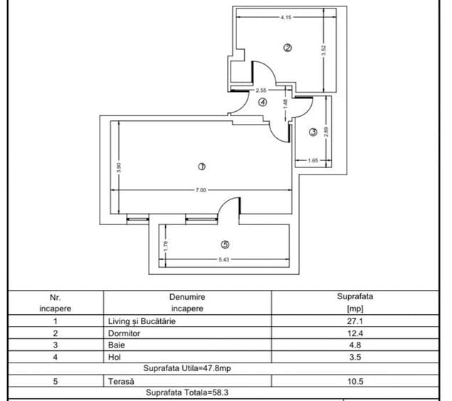 Apartament cu 2 camere decomandat în Bucureștii Noi