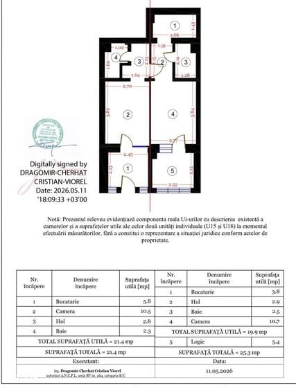 Apartament cu 2 camere în Central