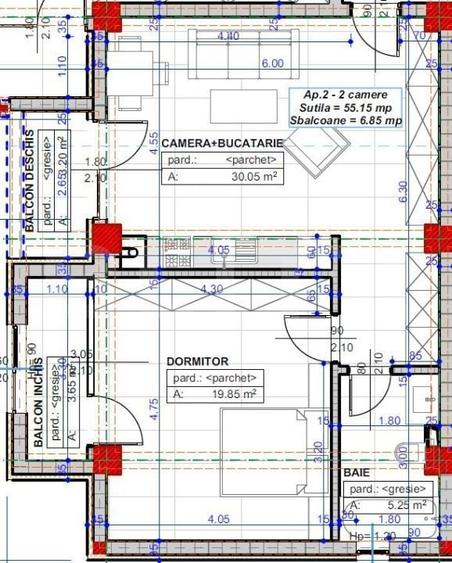 Apartament cu 2 camere în Central