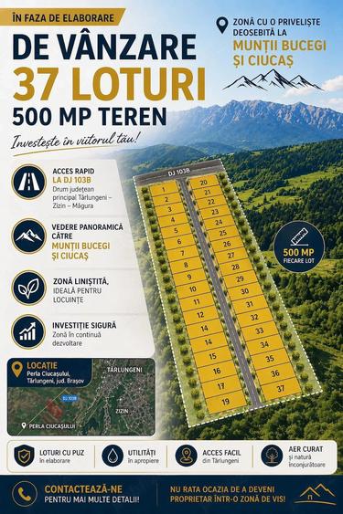 Teren de 500 mp, în Exterior Vest