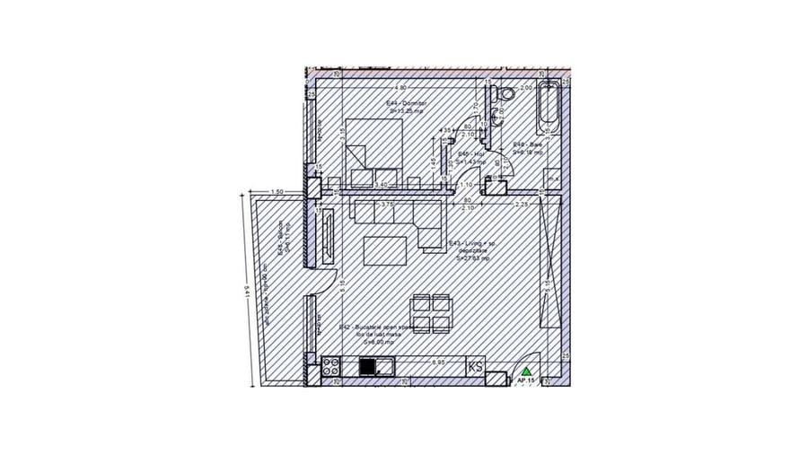 Apartament cu 2 camere decomandat în Mangalia
