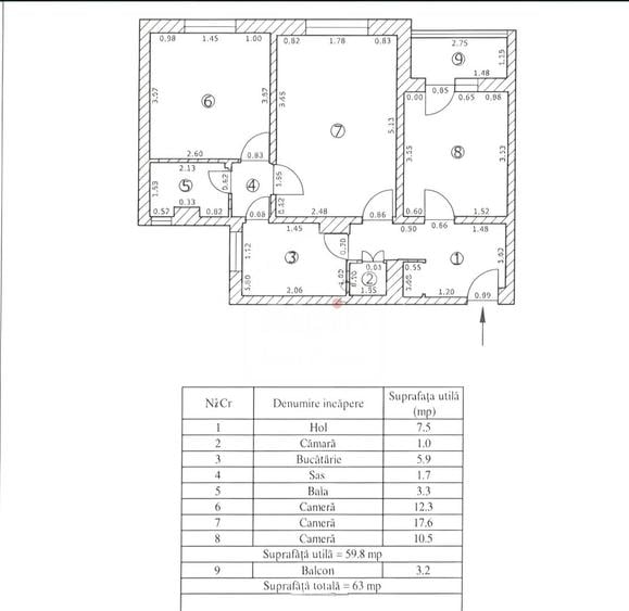 Apartament cu 3 camere circular, mobilat în Astra