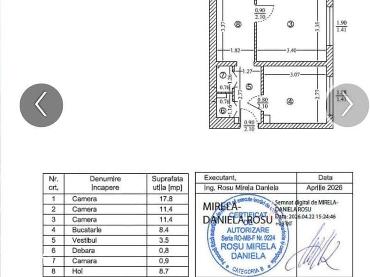 Apartament cu 3 camere în Pantelimon