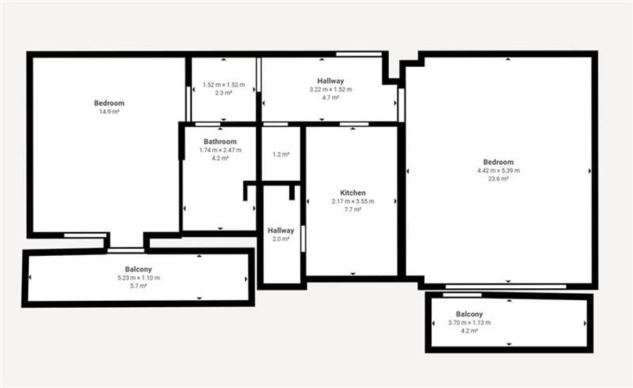 Apartament cu 2 camere decomandat în Scriitorilor