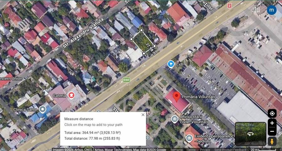 Teren Construcții intravilan de 365 mp, în Sud-Est