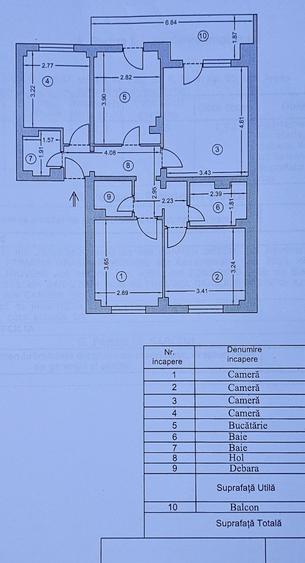 Apartament cu 4 camere decomandat în Central