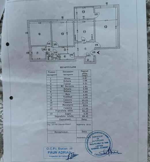 Apartament cu 3 camere decomandat în Tineretului