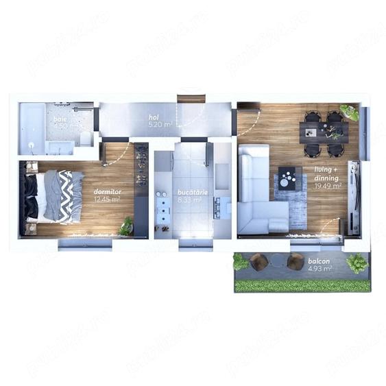 Apartament cu 2 camere decomandat în Timișoara