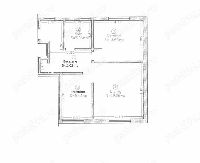Apartament cu 3 camere decomandat în Giarmata