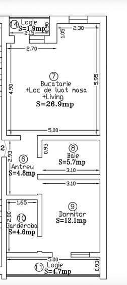 Apartament cu 2 camere decomandat, mobilat în Moșnița Nouă