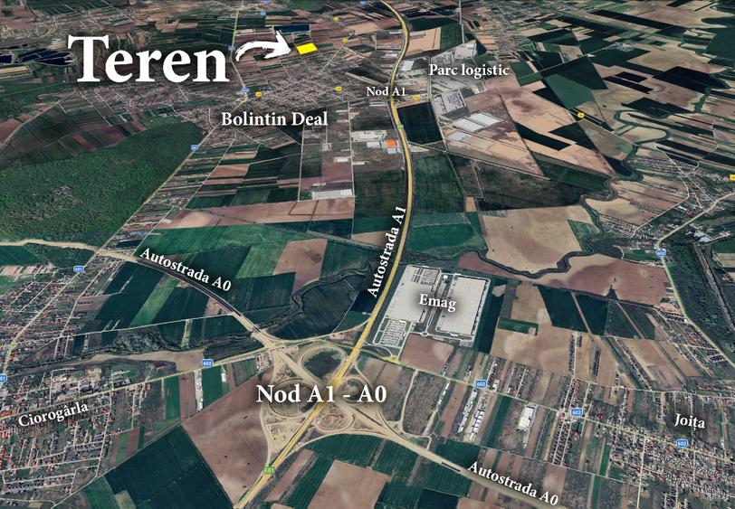 Teren Construcții intravilan de 5000 mp, în Bolintin-Deal