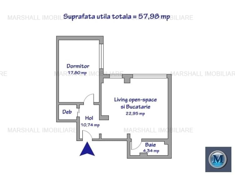 Apartament cu 2 camere decomandat, mobilat în Republicii