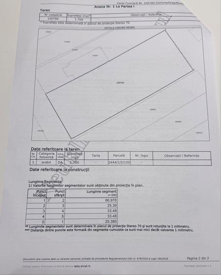 Teren de 1700 mp, în Exterior Vest